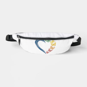 Regenbogen Schmetterling Herz Vintage Gravur Desig Bauchtasche