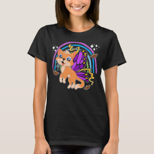 Regenbogen Schmetterling Katze Liebhaber Haustierb T-Shirt