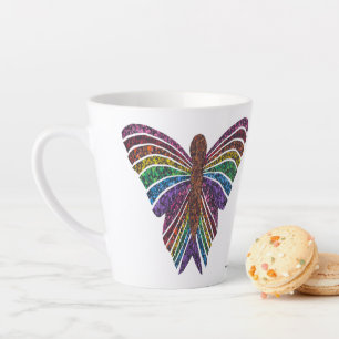 Regenbogen-Schmetterling - Latte-Tasse (12oz) Milchtasse