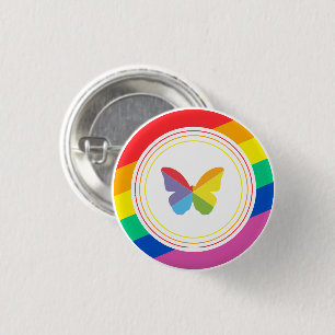 Regenbogen-Schmetterling-LGBTQ+-Pride-Button Button
