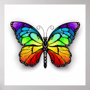 Regenbogen-Schmetterling Monarch Poster