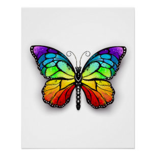 Regenbogen-Schmetterling Monarch Poster
