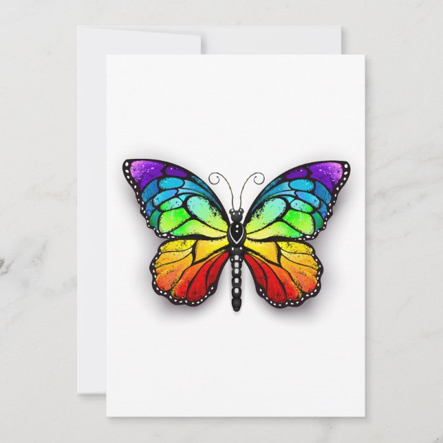 Regenbogen-Schmetterling Monarch Save The Date (Vorderseite)