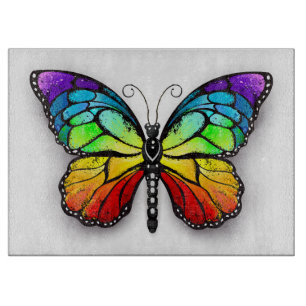 Regenbogen-Schmetterling Monarch Schneidebrett
