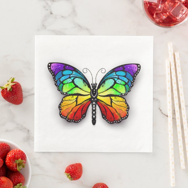 Regenbogen-Schmetterling Monarch Serviette (Beispiel)