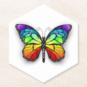 Regenbogen-Schmetterling Monarch Untersetzer