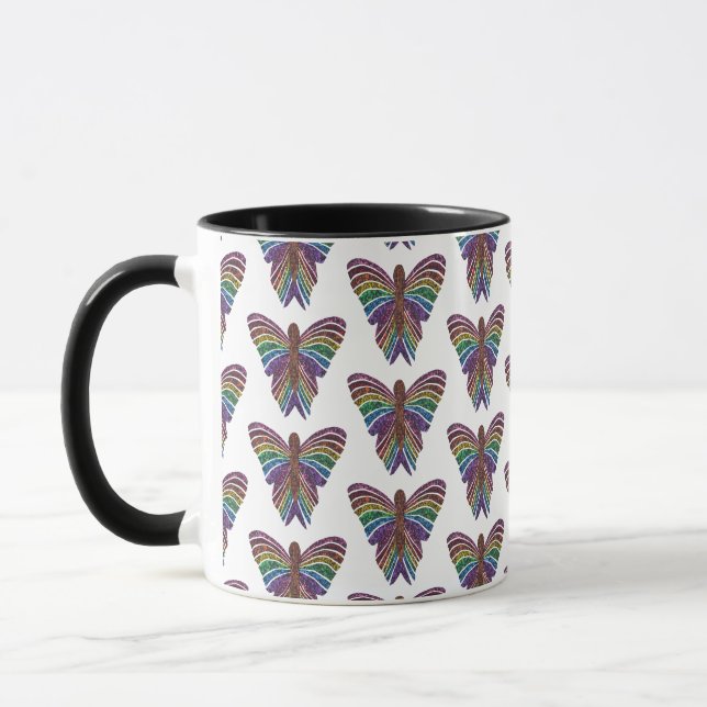 Regenbogen Schmetterling (Muster) - Combo Tasse (Links)