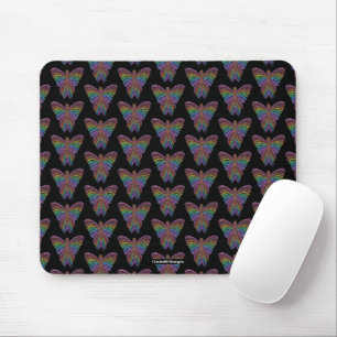 Regenbogen-Schmetterling (Muster schwarz) - Mauspa Mousepad