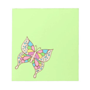 Regenbogen-Schmetterling-Notizblock Notizblock