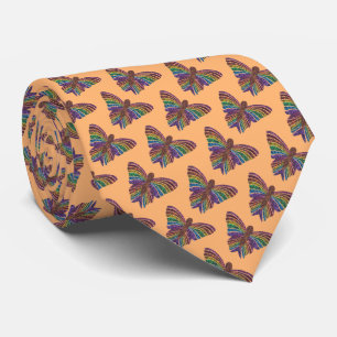 Regenbogen-Schmetterling (orange) - Krawatte