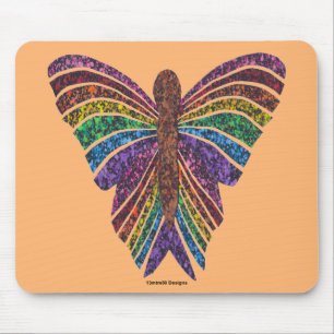 Regenbogen Schmetterling (orange) - Mauspad