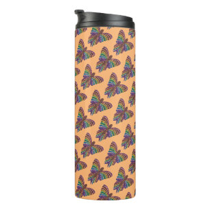 Regenbogen-Schmetterling (orange) - Thermotumbler Thermosbecher