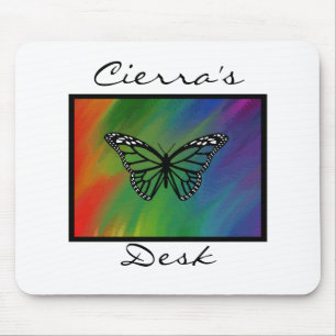 Regenbogen-Schmetterling personalisiertes Mousepad