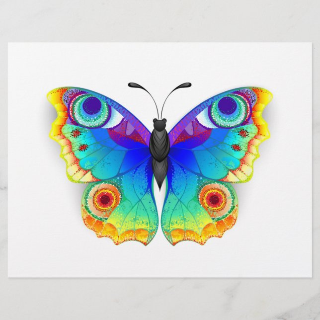 Regenbogen Schmetterling Pfauenauge Flyer (Vorne)