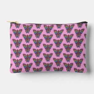 Regenbogen Schmetterling (rosa) - Accessoire-Tasch Zubehörtasche