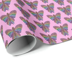 Regenbogen-Schmetterling (rosa) - Geschenkpapier