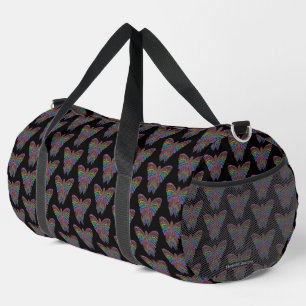 Regenbogen Schmetterling (schwarz) - Reisetasche Duffle Bag