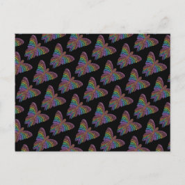 Regenbogen-Schmetterling (schwarzes Muster) - Post Postkarte