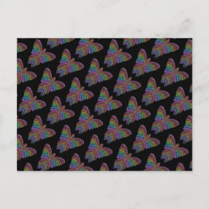 Regenbogen Schmetterling (schwarzes Muster) - Post Postkarte
