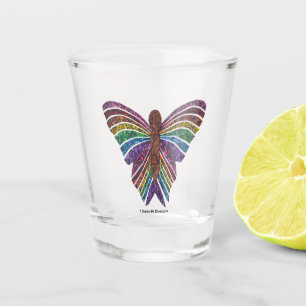 Regenbogen-Schmetterling - Shotglas Schnapsglas