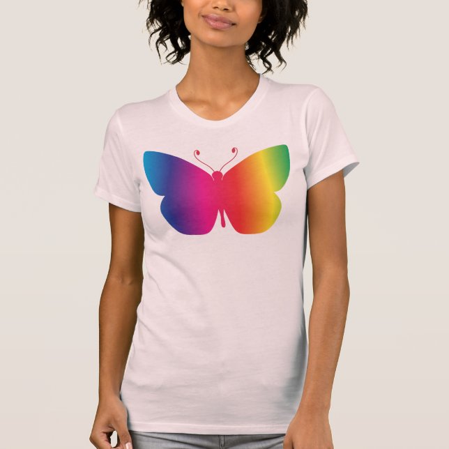 Regenbogen-Schmetterling T-Shirt (Vorderseite)