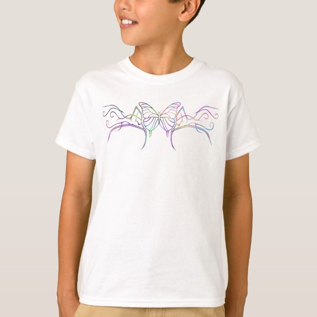 Regenbogen-Schmetterling T-Shirt (Vorderseite)