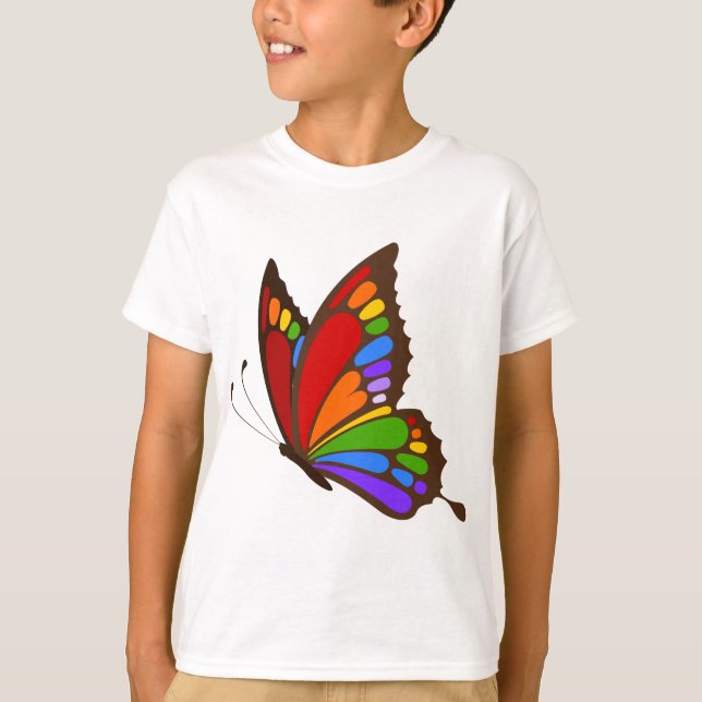 Regenbogen-Schmetterling T-Shirt (Vorderseite)