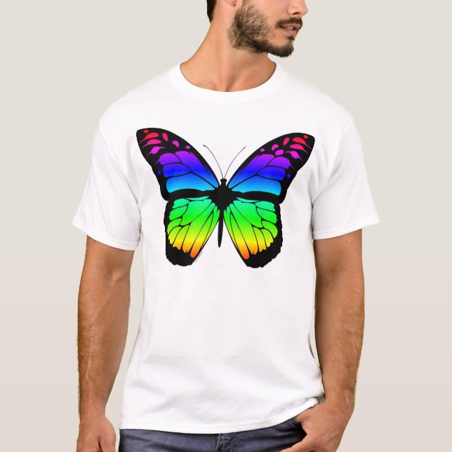 Regenbogen-Schmetterling T-Shirt (Vorderseite)