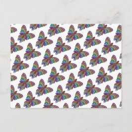 Regenbogen-Schmetterling (weißes Muster) - Postkar Postkarte