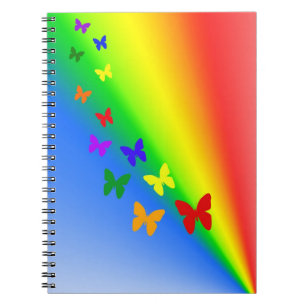 Regenbogen-Schmetterlinge Notizblock