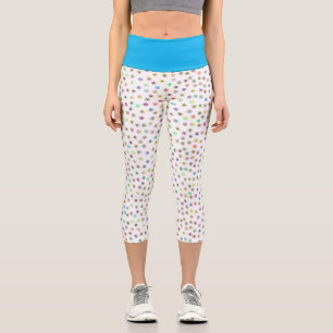Regenbogen Schneeflocken Capri Leggings