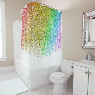 Regenbogen-Schneekegel-Glitter-Duschvorhang Duschvorhang