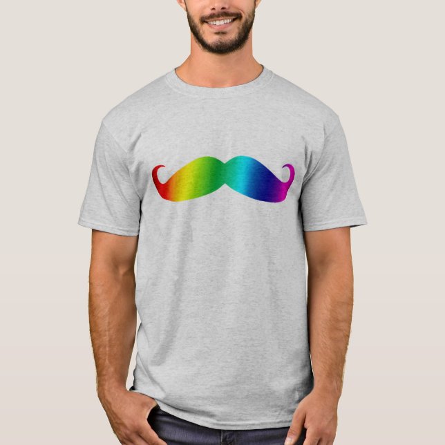 Regenbogen-Schnurrbart-T - Shirt (Vorderseite)