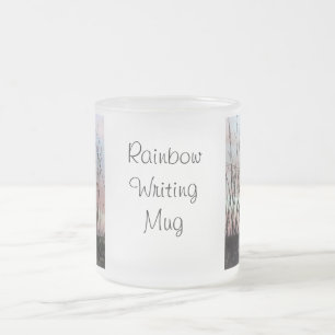 Regenbogen-Schreibens-Tasse mit Regenbogen Mattglastasse