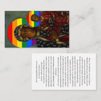 Regenbogen-Schwarze Madonna Heiligenbild Visitenkarte