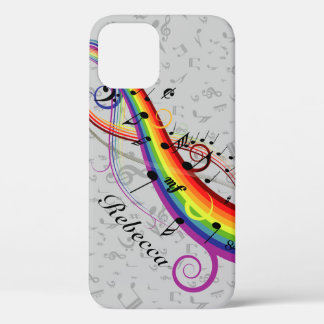 Regenbogen-schwarze musikalische Anmerkungen über Case-Mate iPhone Hülle