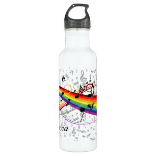 Regenbogen-schwarze musikalische Anmerkungen über Edelstahlflasche