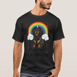 Regenbogen Schwarzer Dachshund Vertrau Mir Ich Bin T-Shirt