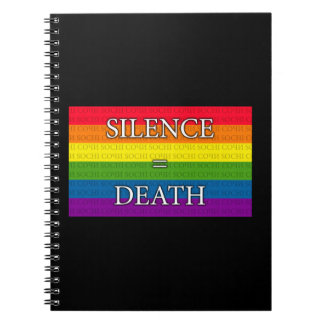Regenbogen - Schweigen = Tod Notizblock