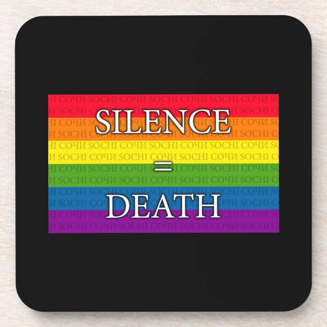 Regenbogen - Schweigen = Tod Untersetzer (Vorderseite)