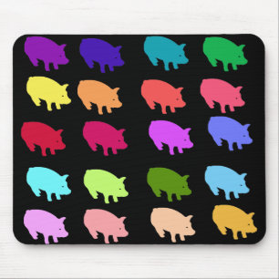 Regenbogen-Schweine Mousepad