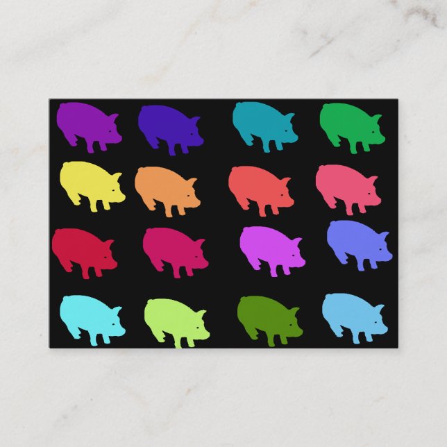 Regenbogen-Schweine Visitenkarte (Vorderseite)