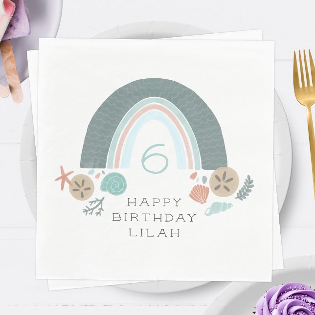 Regenbogen-Seashell unter dem Party Serviette (Von Creator hochgeladen)