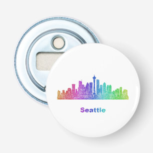 Regenbogen-Seattle-Skyline Flaschenöffner