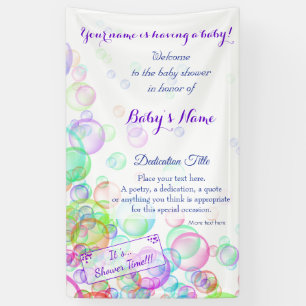 Regenbogen-Seifenblase-Babyparty Banner
