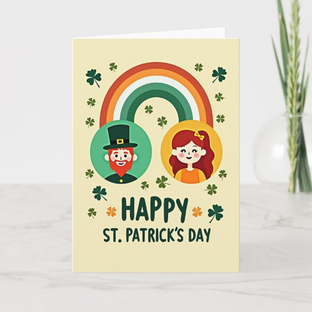 Regenbogen-Shamrock-Texturkarte Karte (Vorderseite)