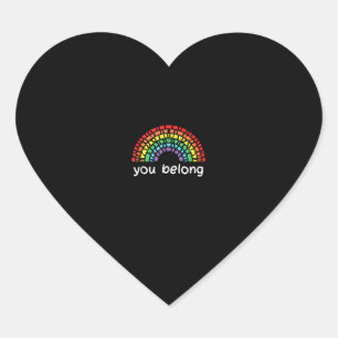 Regenbogen Sie gehören Gay Pride LGBt Unterstützun Herz-Aufkleber