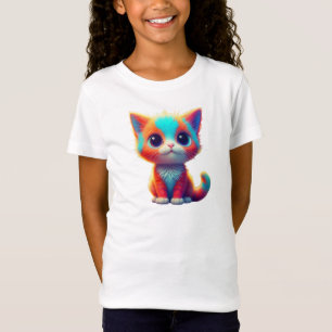 Regenbogen-Sitzendes-Kätzchen-Cartoon-Art-68677 T-Shirt
