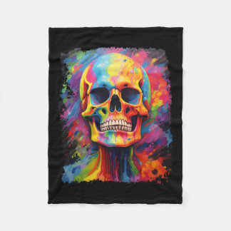 Regenbogen Skelett Anatomie Grusel Halloween Fleecedecke