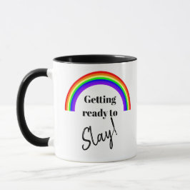 Regenbogen "Slay all Day" Kaffeemaschine Tasse